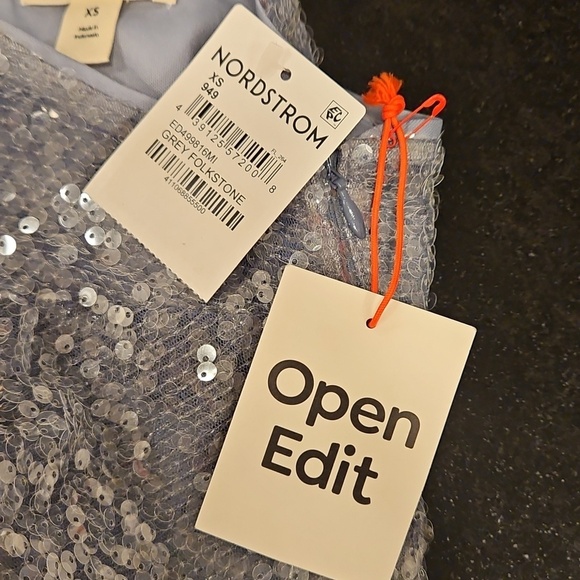 💕OPEN EDIT💕 Sequin Sleeveless Slipdress ~ Metallic Grey Folkstone XS NWT - Picture 14 of 16